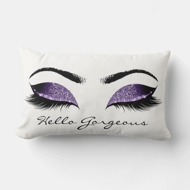 Plum Lila White Makeup Lashes Lendenkissen (Vorderseite)