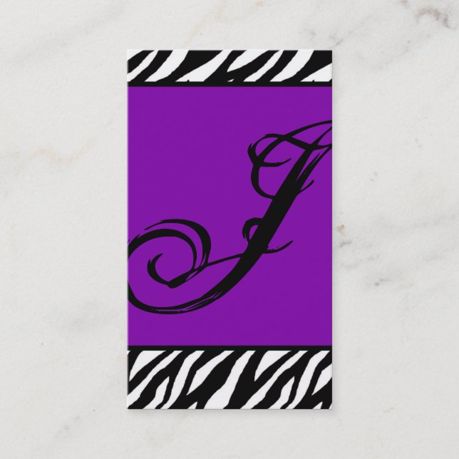Plum Lila Zebra Print Pattern Business Card Visitenkarte (Vorderseite)