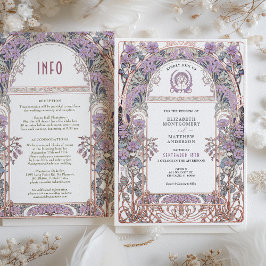 Plum & Lilac Art Nouveau Liebe Gewerkschaft Einlad Einladung