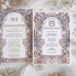 Plum & Lilac Art Nouveau Liebe Gewerkschaft Einlad Einladung