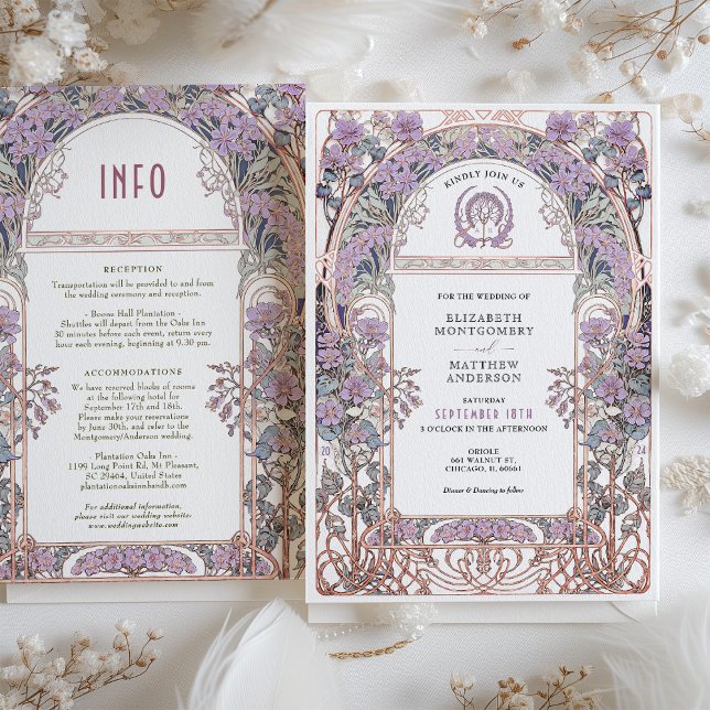 Plum & Lilac Art Nouveau Liebe Gewerkschaft Einlad Einladung (Von Creator hochgeladen)