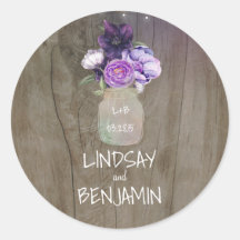 Plum Lilac Blume Mason Jar Rustikale Hochzeit