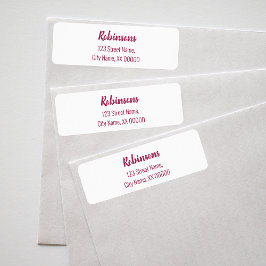 Plum Magenta Familienname Rücksendeadresse