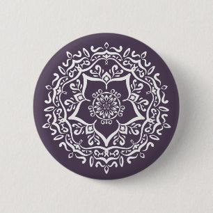 Plum Mandala Button