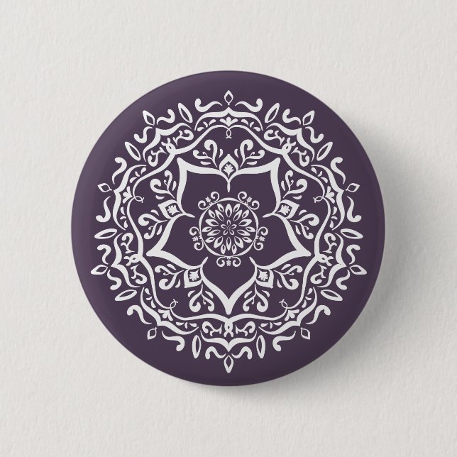 Plum Mandala Button (Vorderseite)