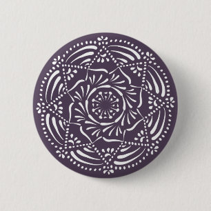 Plum Mandala Button