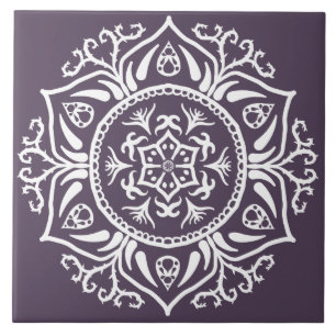 Plum Mandala Fliese