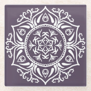 Plum Mandala Glasuntersetzer