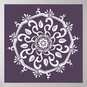 Plum Mandala Poster