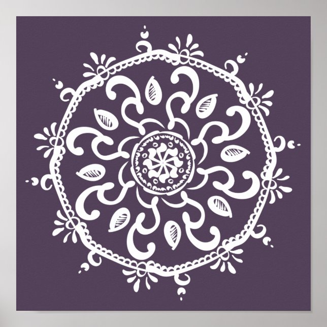 Plum Mandala Poster (Vorne)