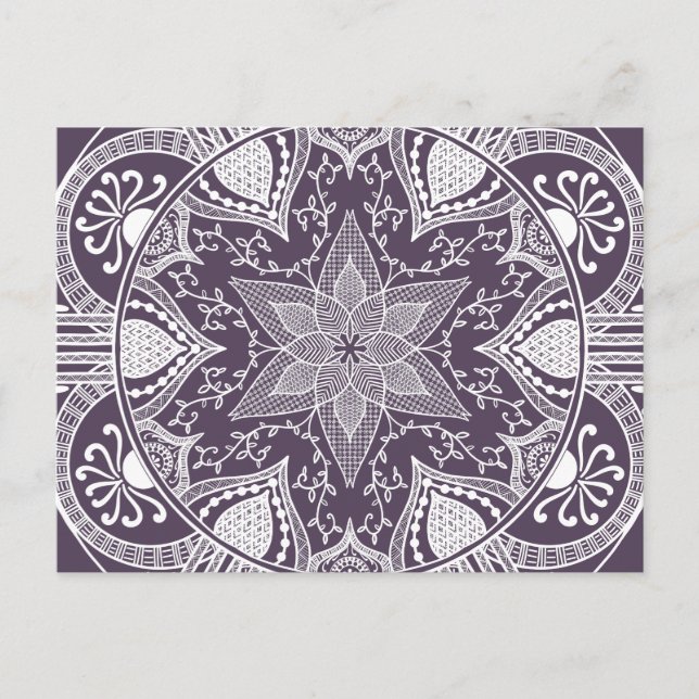 Plum Mandala Postkarte (Vorderseite)