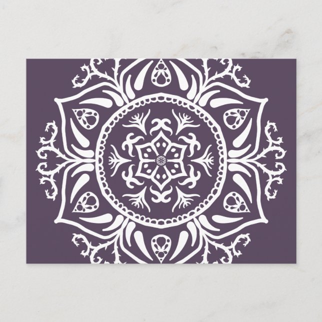 Plum Mandala Postkarte (Vorderseite)