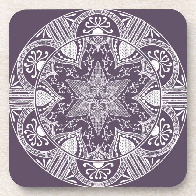 Plum Mandala Untersetzer (Vorderseite)