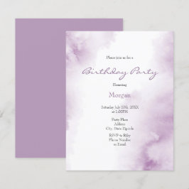 Plum Mauve Watercolor Abstrakter Rahmen Einladung