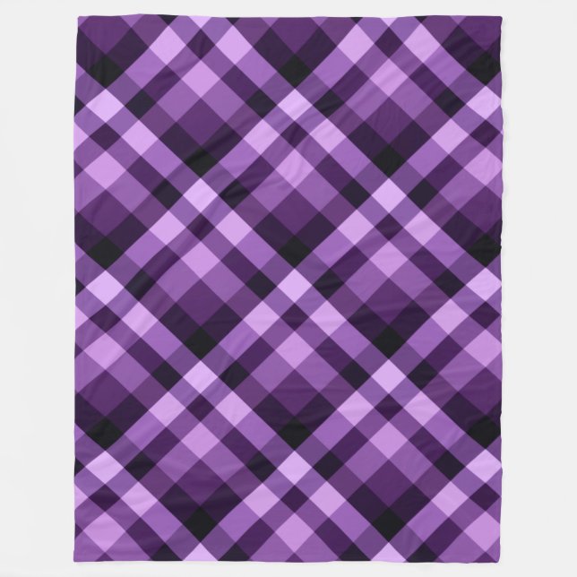 Plum moderne Plaid violet large couverture en pola (Devant)