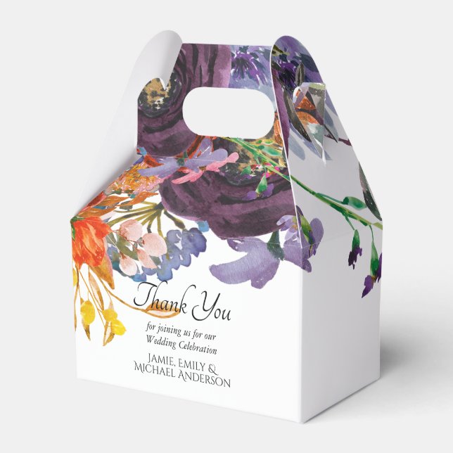 Plum Orange Floral Personalisiert Klein Geschenkschachtel (Vorderseite)