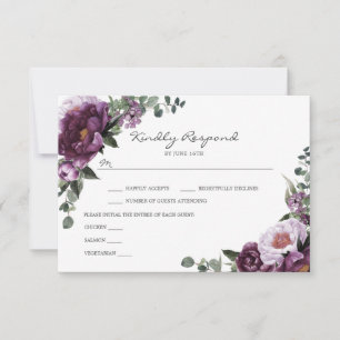 Plum Peonies RSVP Insérer carte