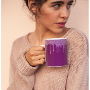 Plum Perfection - Eleganter Glitzer Plum - Kaffeetasse