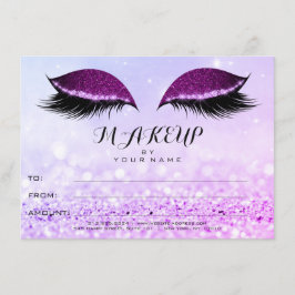 Plum Pink Rose Glitzer Makeup Certificate Geschenk
