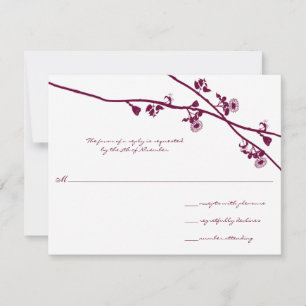 Plum Purple Branches Fleurs sauvages Mariage RSVP