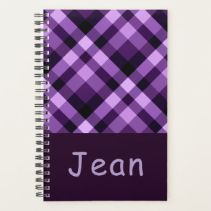Plum Purple Plaid Monogramme Petit Jour
