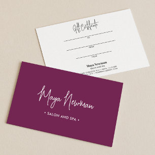 PLUM PURPLE SIGNATURE MINIMALE Carte cadeau Monogr