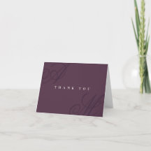 Plum Purple Simple Minimal Merci Mariage