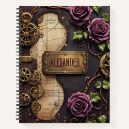 Plum Rose Industrial Steampunk Journal Notizbuch