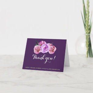 Plum rousse violet pivoines mariage merci
