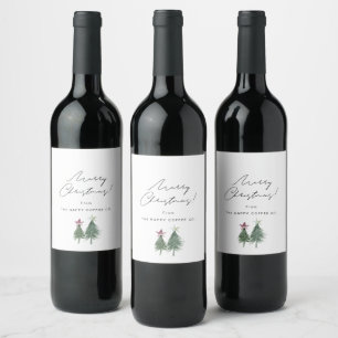 Plum & Sage festliche Bäume Corporate Gifting Weinetikett