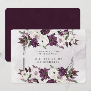 Plum Silver Geometric werden Sie meine Bridesmaid Einladung