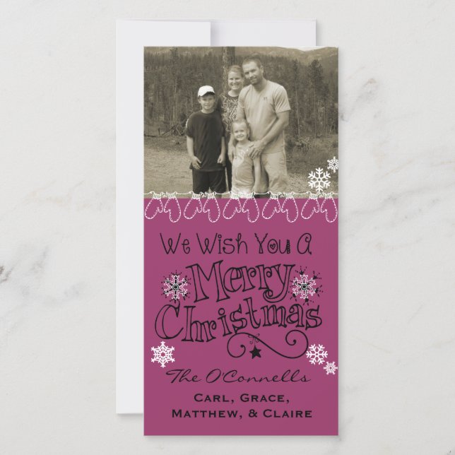 Plum Souhaitez-Vous Joyeux Carte photo de Noël (Devant)