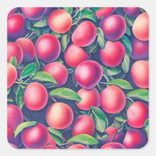 Plum Square Sticker