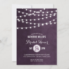 Plum String Lights Bridal Dusche Einladung