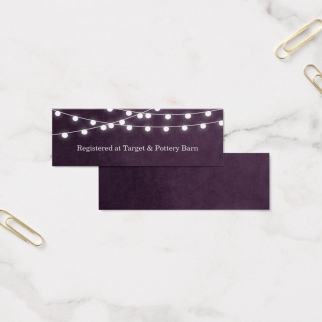 Plum String Lights Hochzeitkarte (Büro)