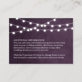 Plum String Lights Hochzeitkarte Begleitkarte