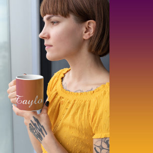 Plum Sunset - Nom personnalisable Café Mug