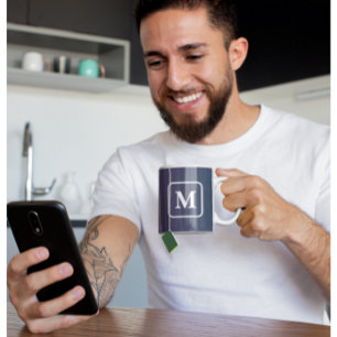 Plum Twilight - Monogramme Gradient Cafe Mug