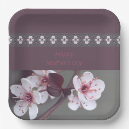 Plum und Aquamariner grüner Platz Pappteller