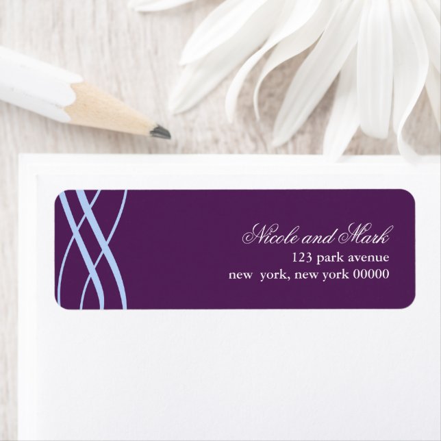 PLUM und POWDER Blue Wedding Address Return Labels (Insitu)