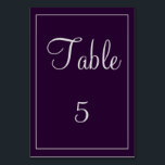 Plum und Silber Tischnummer<br><div class="desc">Eine elegante Tischkarte,  die wirklich phantastisch ist,  zeigt dieses Element ein Pflaume und Silber-Design mit leicht zu füllenden Vorlagen. Der Text kann angepasst werden,  ebenso die Farbe der Tischkarte und des Quadrats. Personalisieren Sie Ihre noch heute!</div>