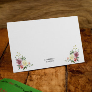 Plum Vanilla Floral Personalisierte Mitteilungskar Mitteilungskarte