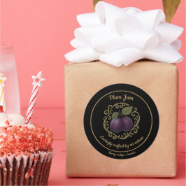 Plum Velvet – Gourmet‑Marmeladenetikett Runder Aufkleber