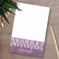 Plum Vintag Damask Muster und Name