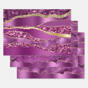 Plum violet feuille or parties scintillant classe 