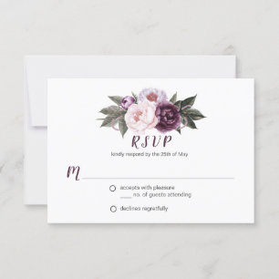 Plum violet Peonies roses Bouquet Vert RSVP #3