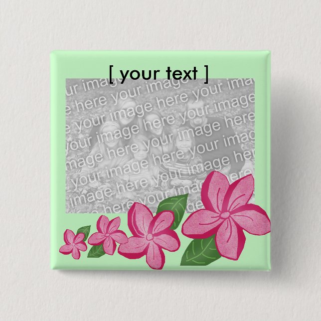 Plumaria Schablonenknopf Button (Vorderseite)