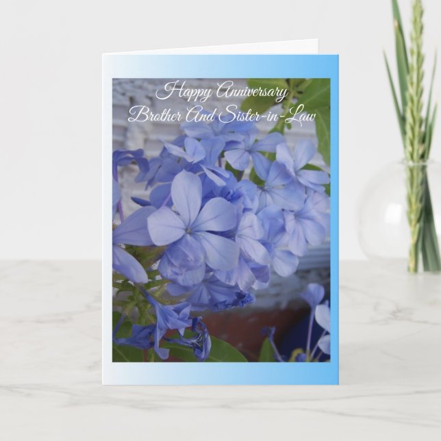 Plumbago Bruder und Ehefrau Personalisierter Jahre Karte (Vorderseite)