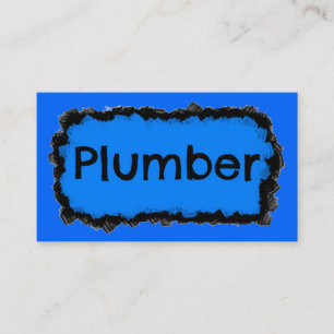 Plumber Black and Blue Business Card Visitenkarte