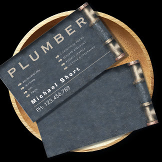 Plumber Business Card with Pipe DetaiI Visitenkarte